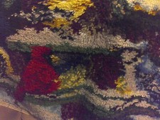 BIRDFEEDER LATCH HOOK RUG OR WALL HANGING