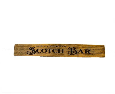 Old Fashioned Scotch Bar - Whiskey Barrel Stave Sign
