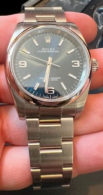 ROLEX 36MM Stainless Steel OYSTER PERPETUAL 116000 Blue Dial