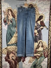 Frame Jeans Le High Straight Denim Cascade Hem Size 26 Light Blue Wash Women  s