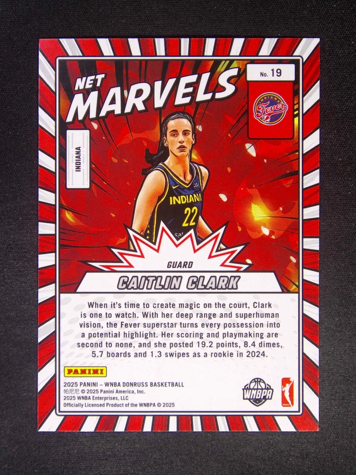 2025 Panini WNBA Donruss Caitlin Clark #19 Net Marvels SP - Image 2 of 3