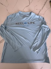 Reel Life Camicia Uomo XL Blu Manica Lunga UPF 50+ Protezione UV