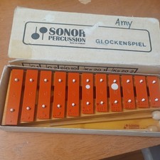Vintage Glockenspiel Sonor Percussion Xylophone G10 Germany 2 Mallets Extra Keys