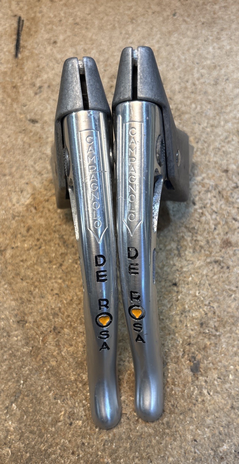 Vintage Rare Campagnolo DeRosa Pantograph Nuovo Record Brake Levers In Mint Cond