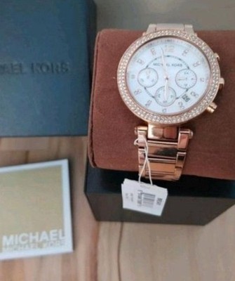 Michael Kors Damen Armbanduhr. MK5491.Chronograph Edelstahl m.Kristall besetzt .