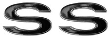 1967 1968 1969 1970 71 72 Chevelle El Camino Fender Emblem Ss Chrome Black 2pcs