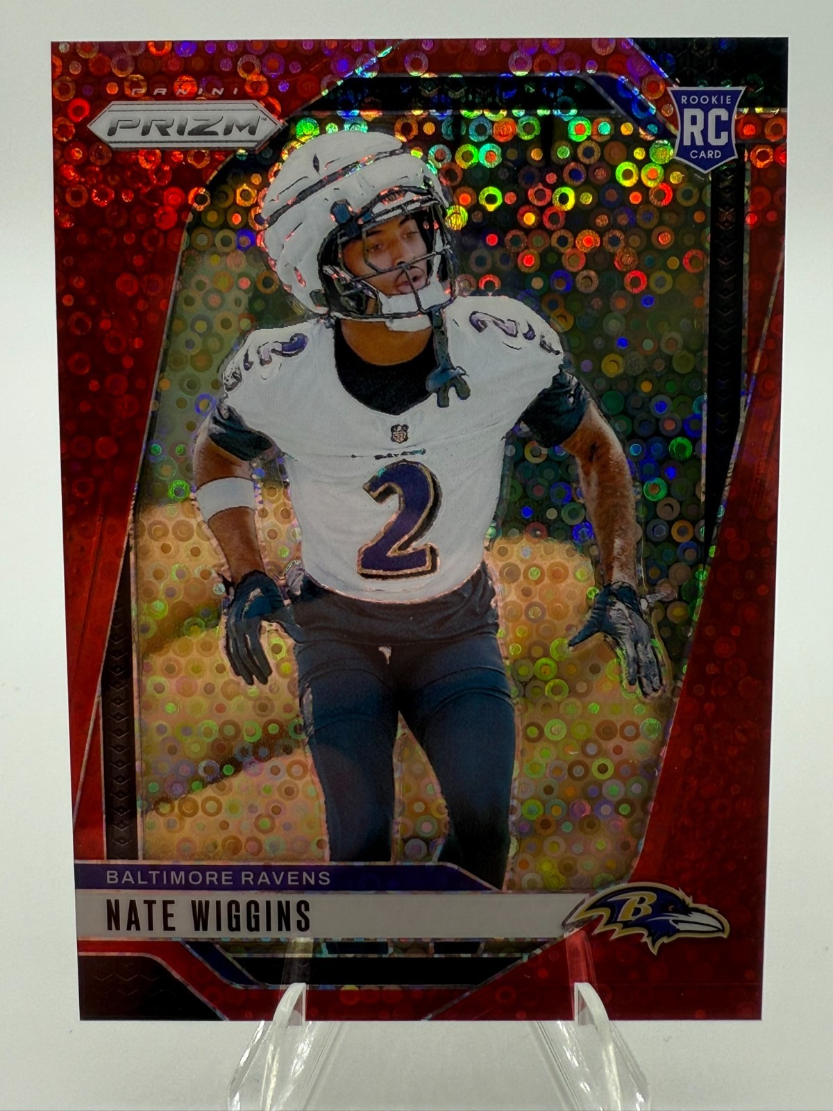 2024 Panini Prizm - Rookies Nate Wiggins #380 Red No Huddle Prizm /75 RC