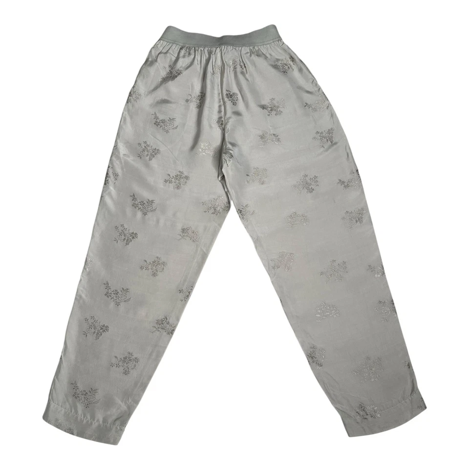 Calça Uma Wang Elástica Cintura Padrão Palmer Cinza Puxar Cintura Elástica Tamanho Médio - Imagem 3 de 4