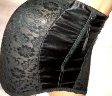 VTG SATIN ZIP CINCH BODYCON SHEER NIP TUCK HALF SLIP SHAPER ANTYS GIRDLE 32