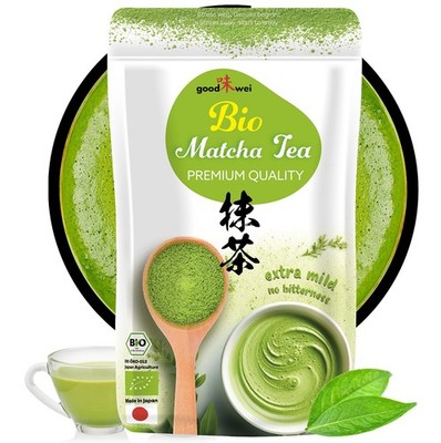 Matcha Tee Pulver Bio - Echter Japan Matcha Grüntee in Premium Qualität, 200g