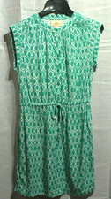 LOFT BRAND Ladies Dress Green & White Size XS pre-owned