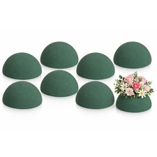 8 PCS Half Ball Floral Dry Foam Green Round Block Craft 3.54x1.77 Inch