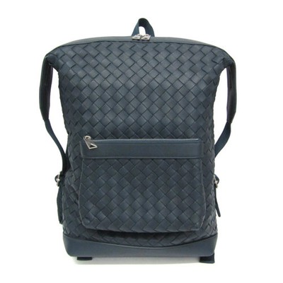 bottega veneta intrecciato leather backpack Bottega Veneta Intrecciato Men's Leather Backpack Navy BF593062