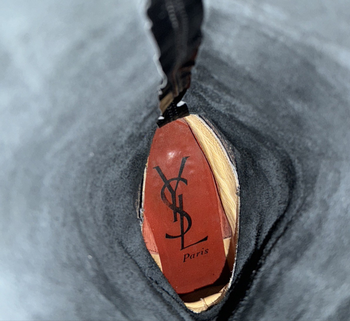 YSL Yves Saint Laurent Black Leather Knee High Tall Boots Women's Size 7 N (VTG) thumbnail 8