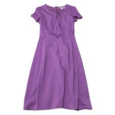 Boden V-Neck Ponte Maxi Dress Plum Cotton Blend Size 4R - 16 x 39