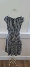 Danny & Nicole Black & White Polka Dot Retro Vibes Classic Mobwife Dress Size 8.