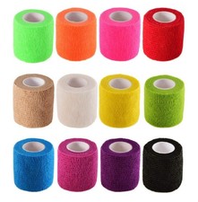Self-Adhesive Elastic Wrap Bandage Tape(2 Inches x 5 Yards, Pack of 12) (Asso...