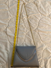 Satin Gray Dress/Occassion Purse With Gold Chain