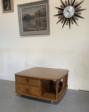 Ercol Model 735, Light Elm “Pandora Box” Coffee Table