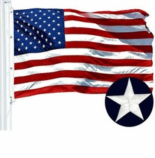 4x6ft Cotton USA American Flag Embroidered Stars Sewn Stripes HEAVY DUTY FABRIC