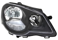 Scheinwerfer Rechts FüR VW Polo 9N 2005-2012 & GTI In Schwarz H1 H7 LWR Motor