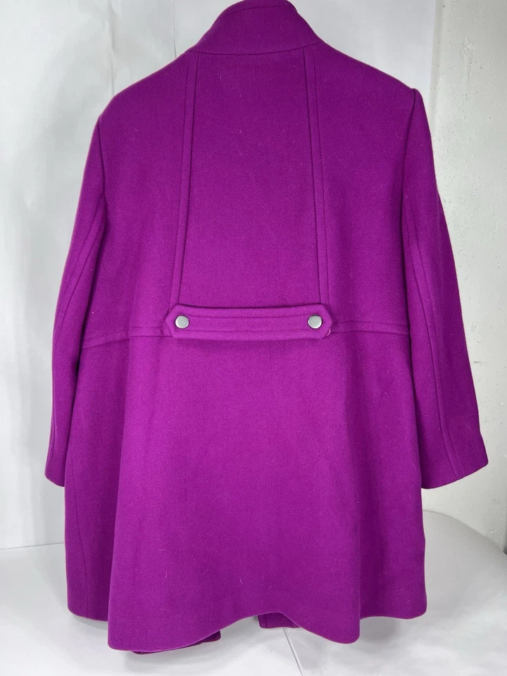 Talla 20 Talbots Abrigo Estadio Lana Italiana Chaquetón Chaqueta Púrpura Plus Foto 3 de 4