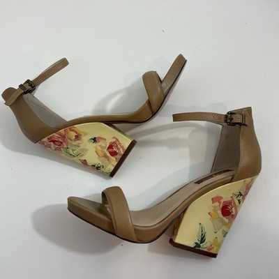 Rare 7 For All Mankind  Baddie Coquette Girl Floral Heels sz 8M