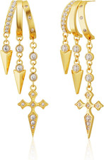 3 Hoop Illusion Huggie Earrings for Women, Hypoallergenic Dangle Drop Earrings M