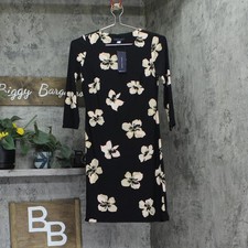 Tommy Hilfiger Womens Knit 3/4 Sleeve Floral Dress Black Multi 2P