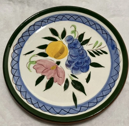 Vintage Stangl Pottery Fruit and Flowers Ceramic Dessert Bread Plate