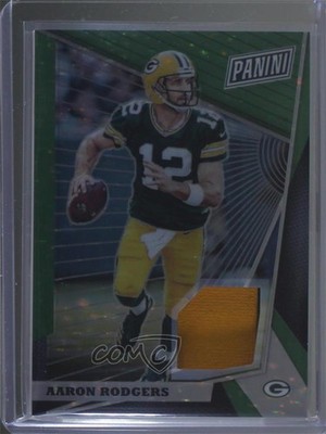 2018 Panini The National VIP Green Relics 16/25 Aaron Rodgers #7 4l6