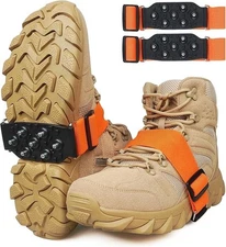 Ice Cleats Mid-Sole Snow Traction Cleats for Walking on Snow and Ice Anti-Sli...