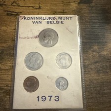 1973 BELGIUM - OFFICIAL SPECIMEN FLEUR DE COINS FDC SET (5) - DUTCH LEGEND 