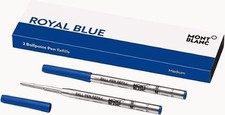 Montblanc Ballpoint Pen Refills M Medium Royal Blue 2 Pack Ink Cartridges