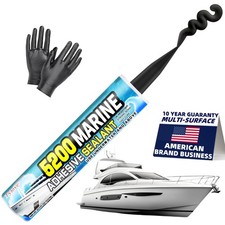 Black 5200 Marine Sealant for Boats RVs-Fast-Cure 30 Mins, Waterproof, UV-Re...