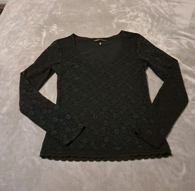Victoria's Secret Women's Floral Black Lace Top Edgy Gothic Romantic Sz. S