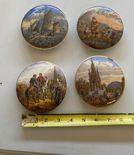 antique Prattware pot lids lot Victor Emmanuel & Garibaldi Albert Memorial WORN