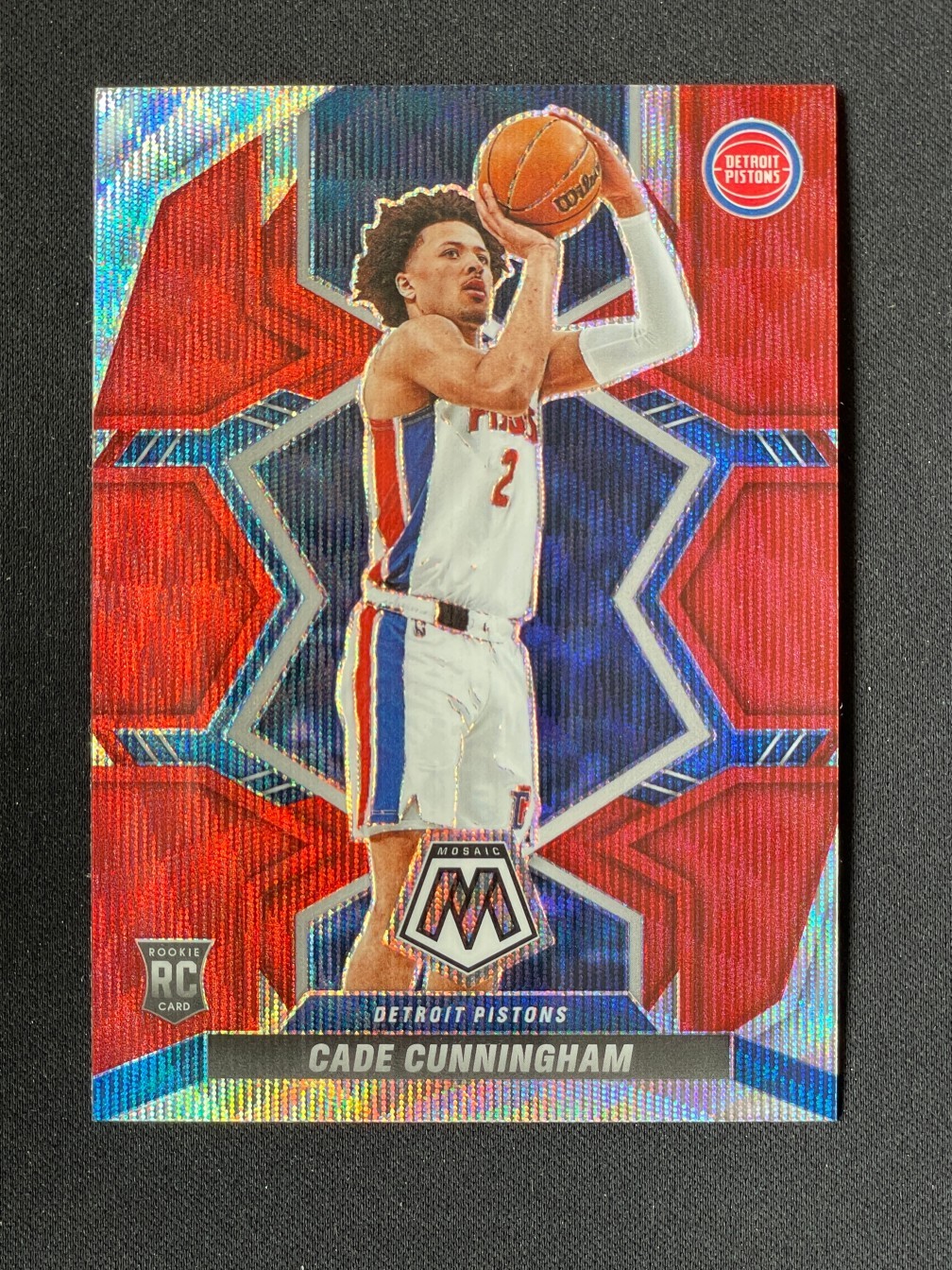 Cade Cunningham 2021-22 Panini Mosaic Red Wave Prizm RC #203