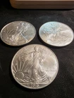 2010 American Silver Eagle  Set Of 3 Bullion Strikes .999 Silver