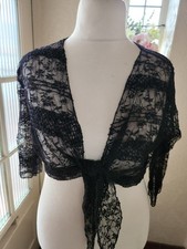 BLACK LACEY SEQUON SHRUG TIE COVER UP PER UNA L