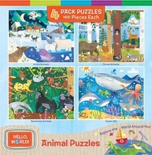 MasterPieces - Hello, World 100 Piece Jigsaw Puzzles 4-Pack