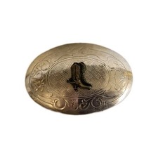 Vintage Western Cowboy Boots Belt Buckle Made in USA Silvertone