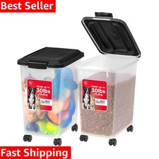 Dog Food Storage Container, 2 Pack, Up to 30 lbs Each, Airtight Seal for Fres...