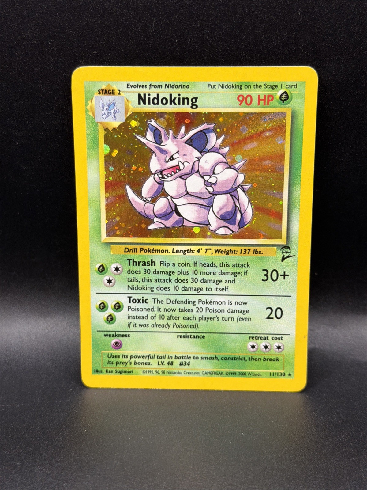 Pokemon TCG Nidoking Card 11/130 Base Set 2 Holo Rare