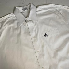 Vintage Disney Store White Mickey Mouse Embroidered Button-Down Shirt Men's L