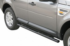 Schwellerrohre oval mit Tritt SCHWARZ für LAND ROVER Freelander 2 LF 2008> TÜV