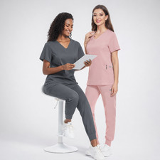 Stretch Jogger Women Nursing Medical Scrub Uniform Sets Hospital Beauty Salon