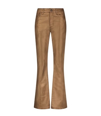 Jeans Size 27 Aria Costed Flare Color Gold Metallic Women's Jeans New