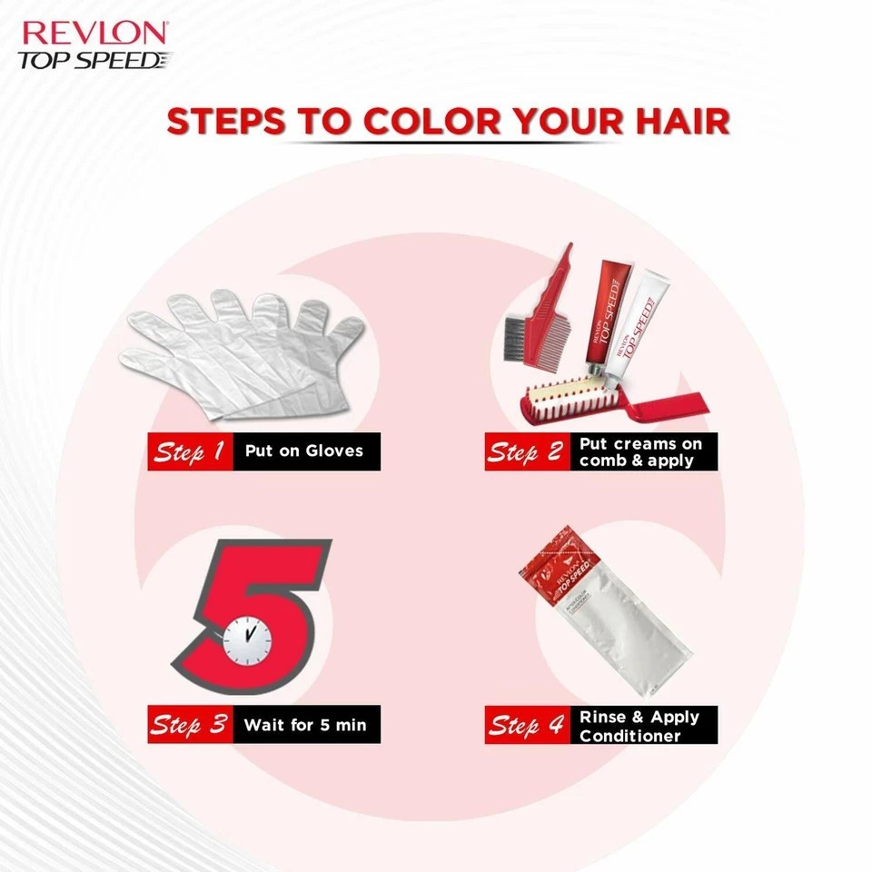 Revlon Top Speed Hair Color, Natural Black 70M, (40g + 15ml)