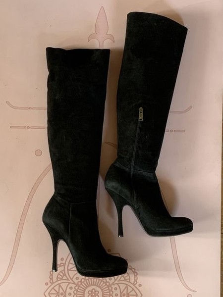 Women Fellini Knee Boots Black Suede 40